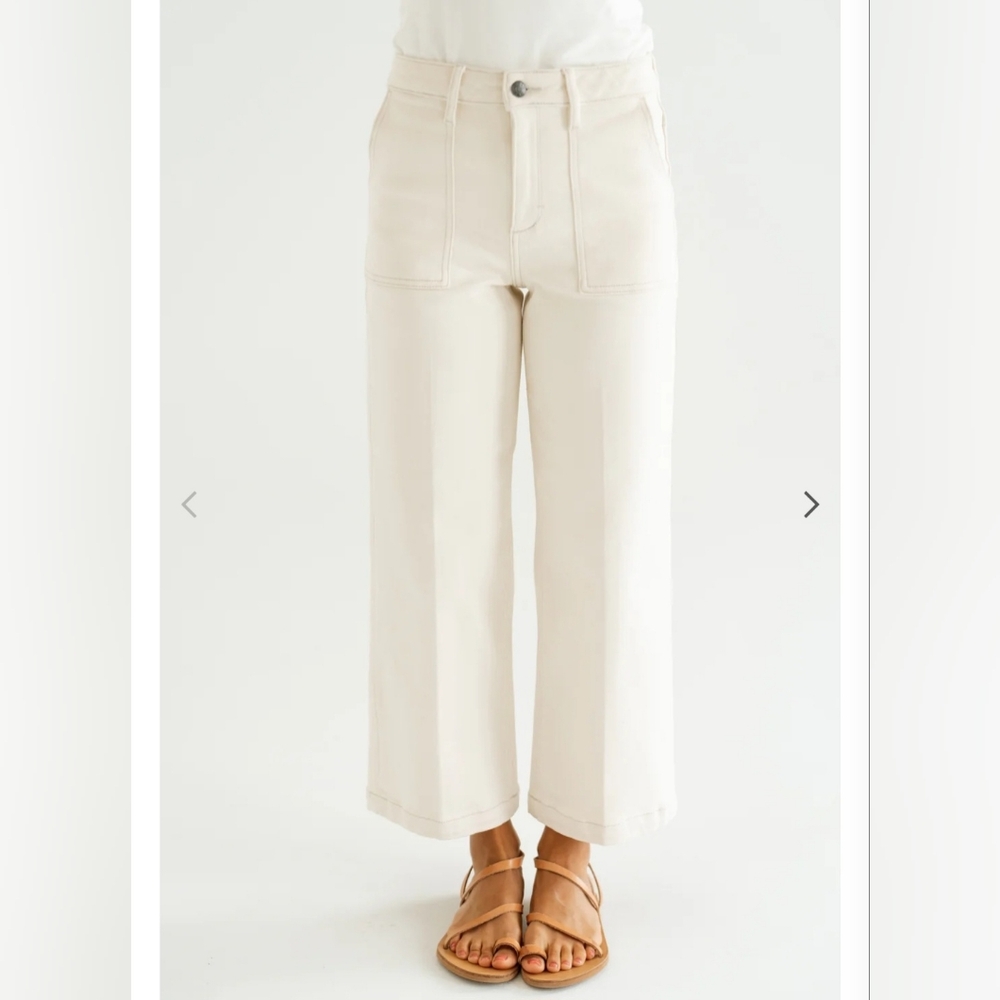 Women's Cream Hendrix Wide Leg Jeans
